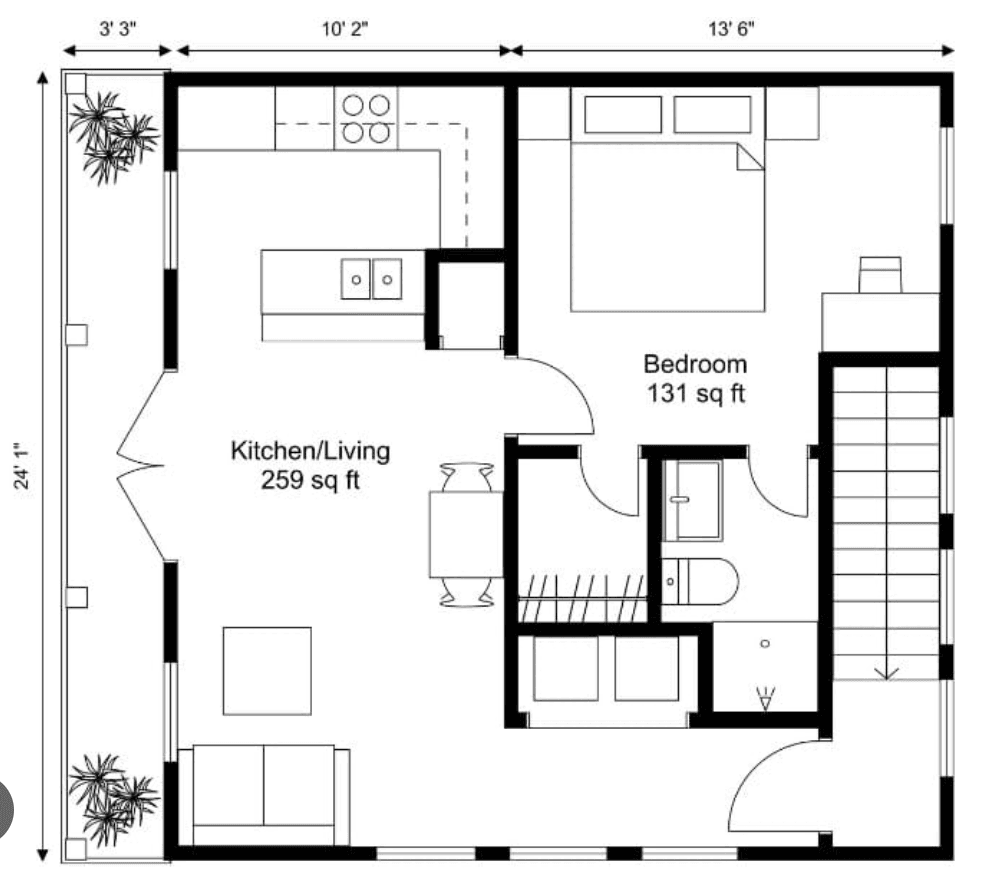 Plan de plancher — Modèle 1, orientation Nord — à titre indicatif